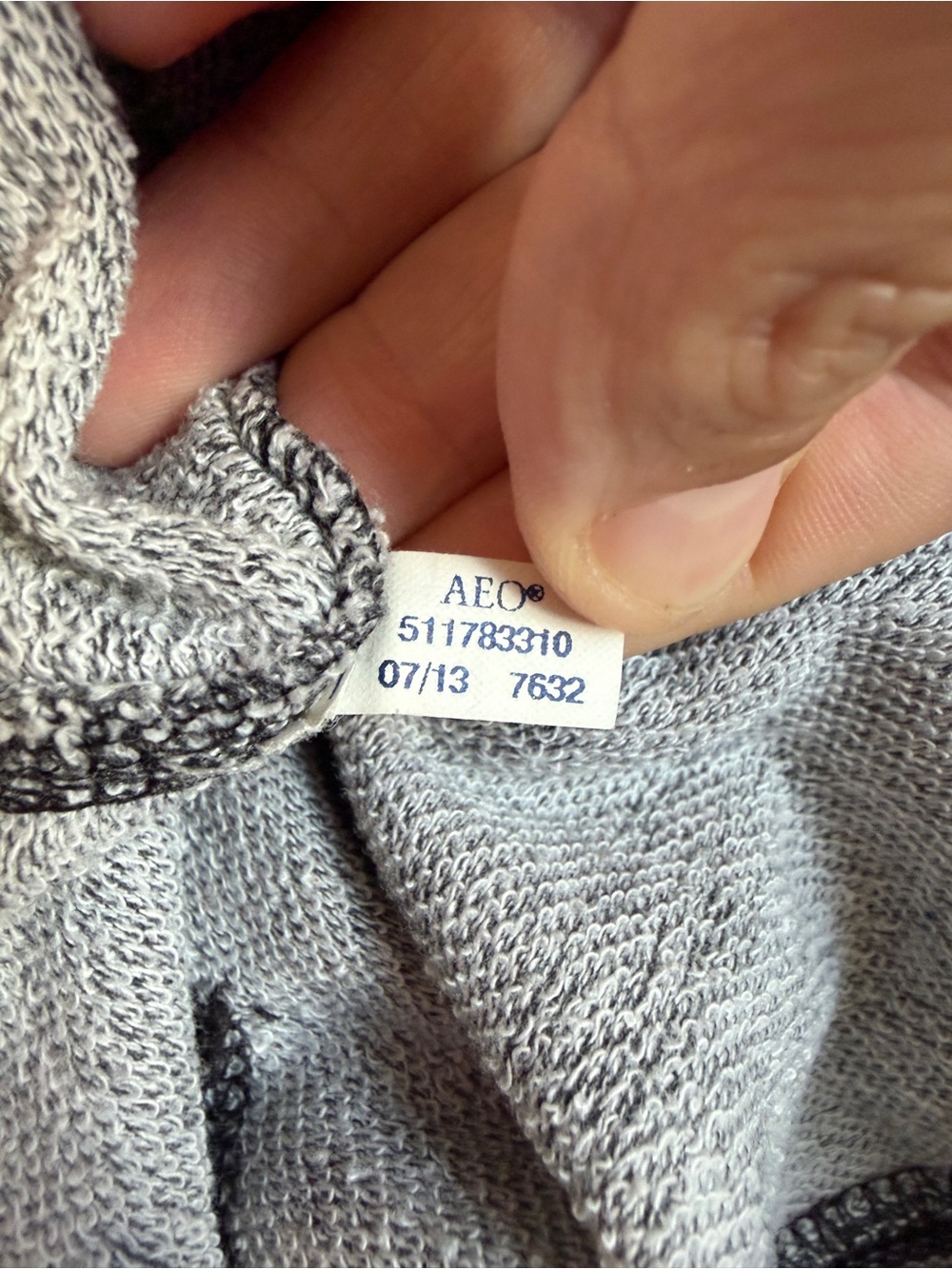 AEO American Eagle Womens Full Zip Hoodie Size S Grey 3/4 Sleeves Y2K Style READ - Picture 6 of 6